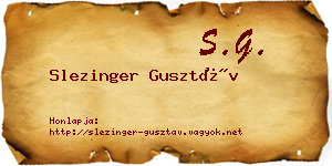 Slezinger Gusztáv névjegykártya